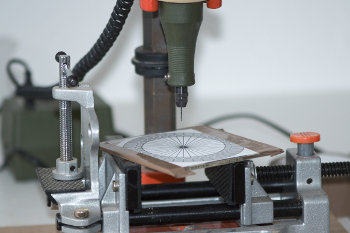 Drilling holes for the fiber-optic ring flash